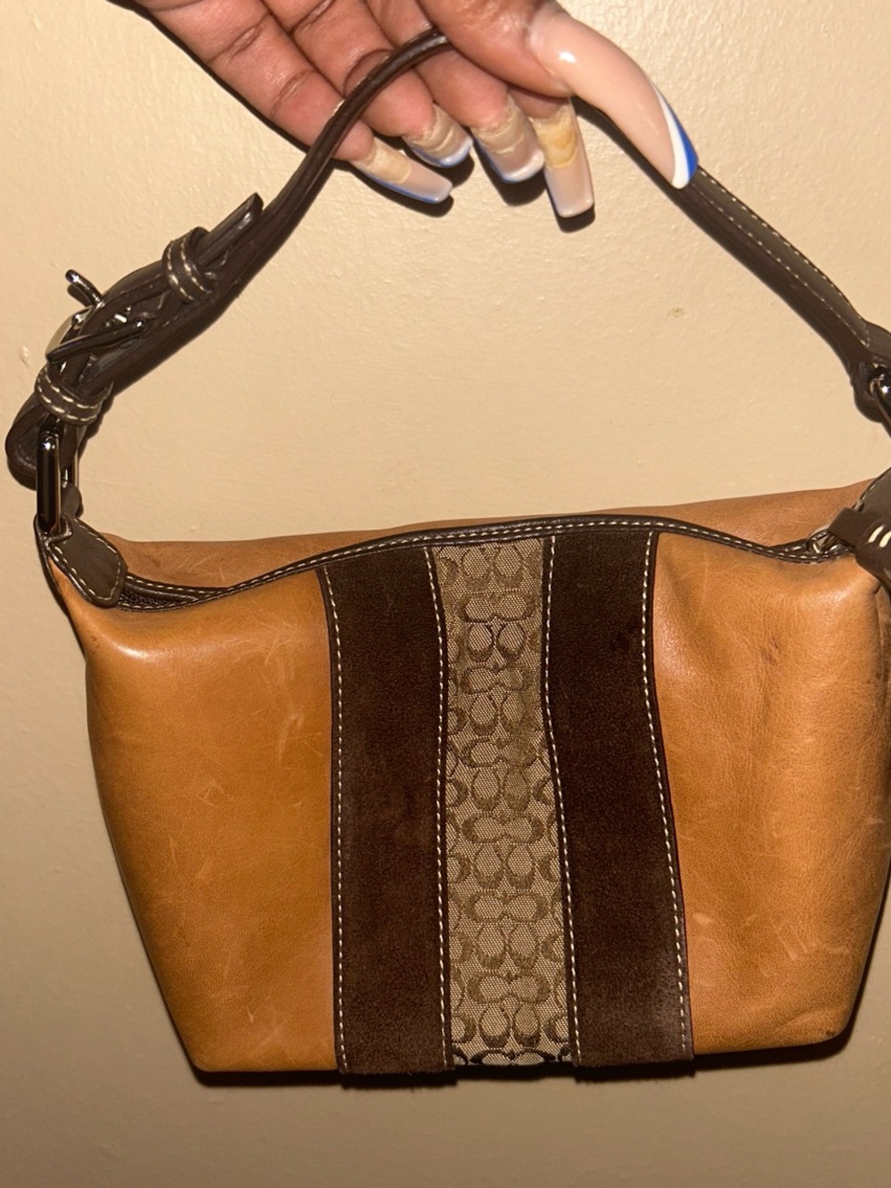 Coach leather and suede mini bag